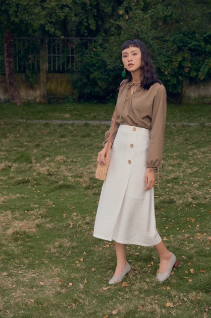 Áo linen cột dây