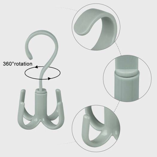 Móc treo đồ 4 chấu xoay 360 độ chịu lực tốt- Hình Móc Câu Treo Đồ,Giày Dép,Quần Áo, Túi Xách Tiện Dụng / A039_Móc 4 Chấu