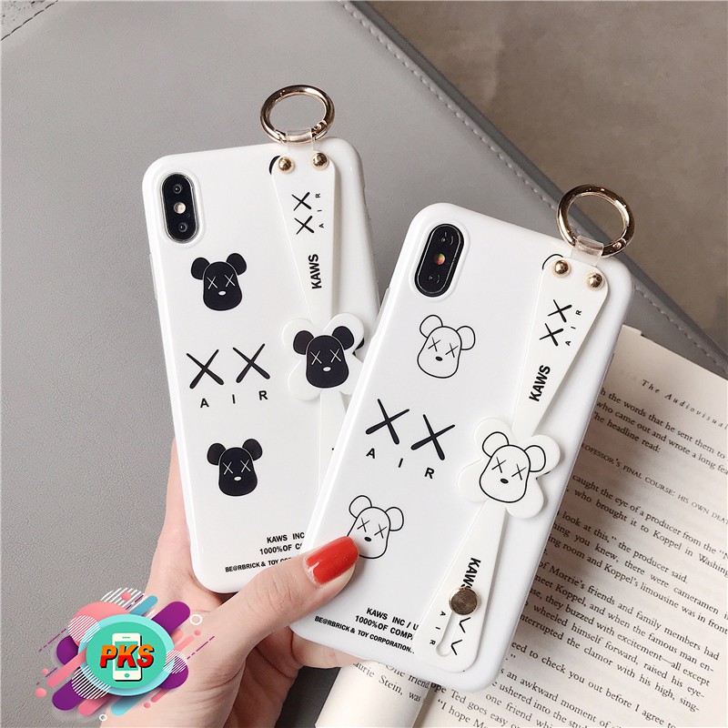 Ốp lưng iphone Iring Dẻo Có Móc Tay Kiêm Giá Đỡ Điện Thoại KAWS - 6/6plus/6s/6splus/7plus/8plus/x/xs/xsmax/11/11promax