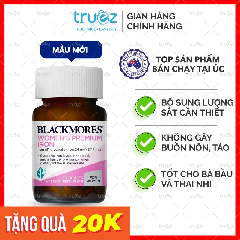 Sắt bầu [Úc] ngừa thiếu máu, không gây táo bón [Chính hãng]