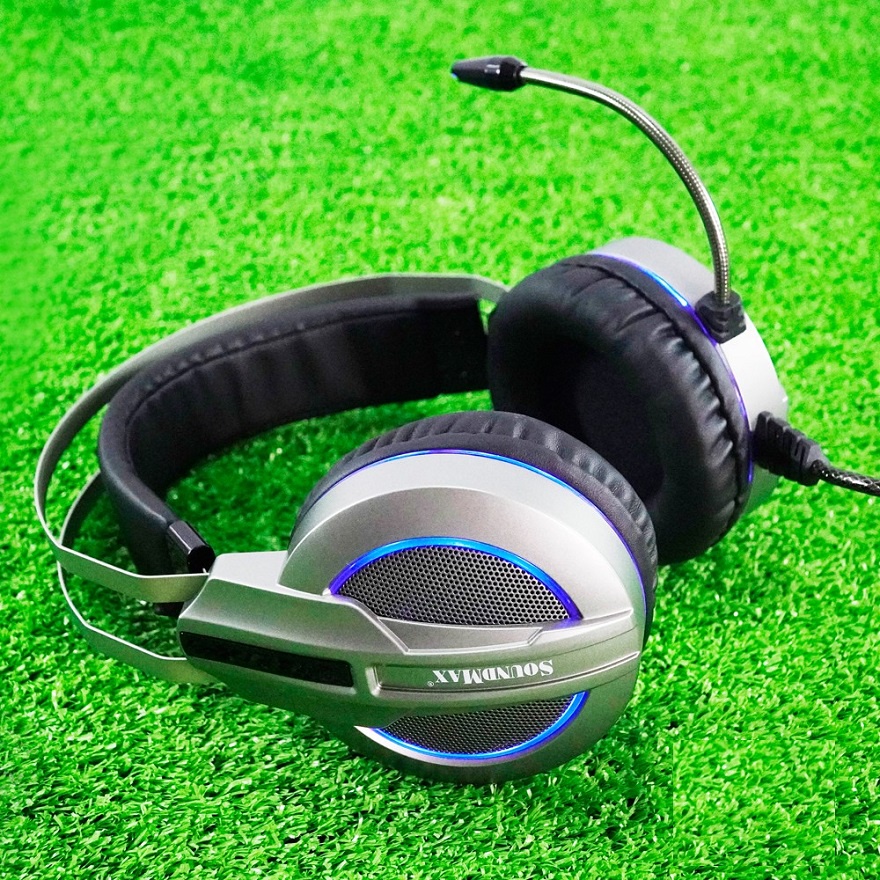 Tai nghe chup tai gaming có đèn SoundMax AH712 jack cắm usb dùng cho máy tính bàn laptop