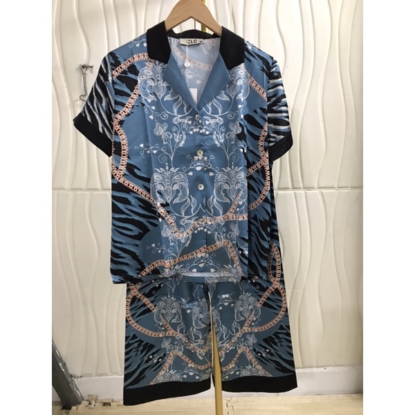Pijama cộc dài — dài dài CLC đế quốc La mã lụa satin cao cấp quảng châu