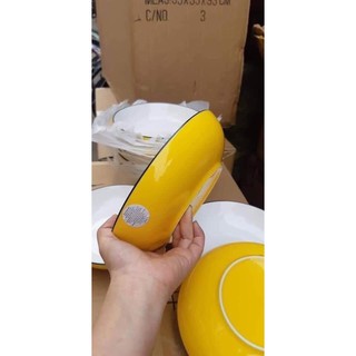 Đĩa sâu lòng màu vàng siêu đẹp size 20