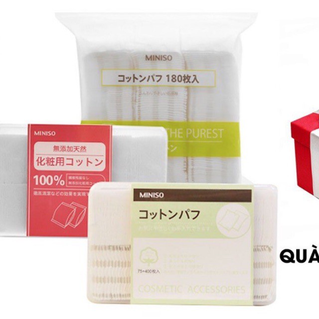 BÔNG TẨY TRANG MINISO 180 MIẾNG VÀ 1000 MIẾNG