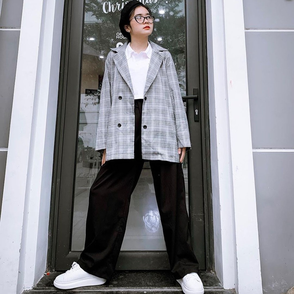 Quần ống rộng nữ lưng cao 𝐔𝐋𝐙𝐙𝐀𝐍𝐆 Style Hàn Quốc chất vải cát Hàn - Dáng quần suông mềm mại dài 100cm | BigBuy360 - bigbuy360.vn