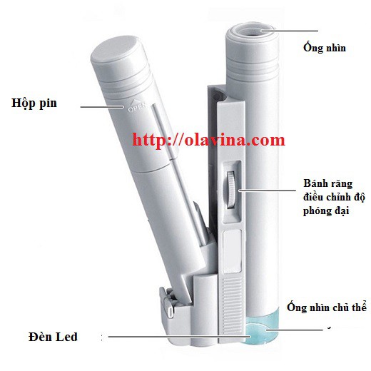 Kính lúp cầm tay có đèn độ phóng đại 100x