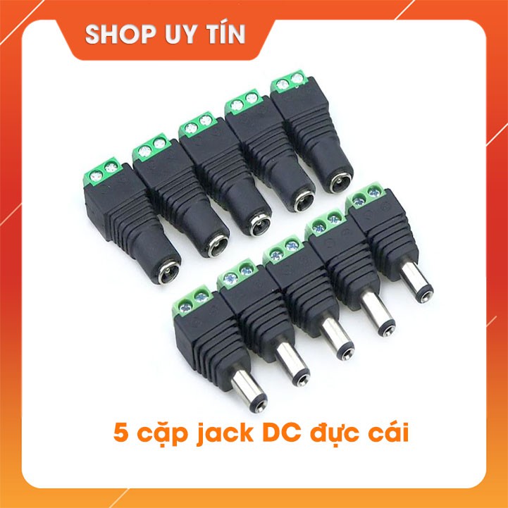 Jack DC nối nguồn đực cái chế đồ DIY dùng trong lắp đặt Camera giám sát