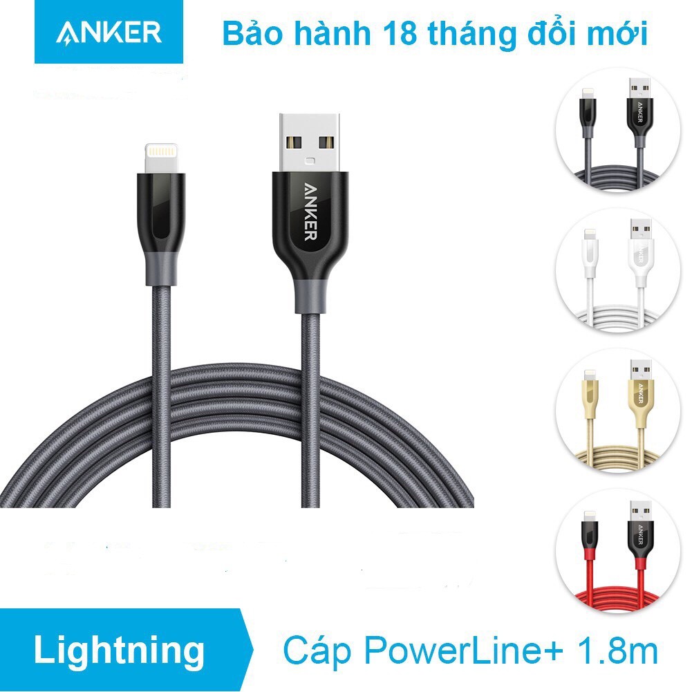 Cáp Sạc iphone Anker PowerLine+ Lightning - Dài 1.8m - A8122