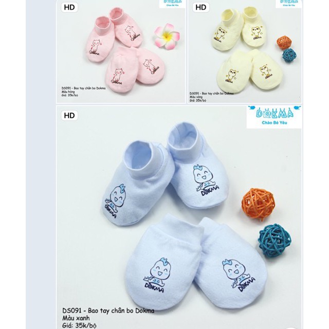 Bộ bao tay, bao chân bo dày Dokma DS091