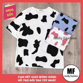 Áo thun tay lỡ Unisex BÒ SỮA form rộng Freesize dành cho nam nữ Molly Fashion