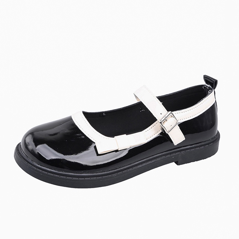 Giày IELGY chất liệu da đế dày phong cách Anh Quốc thời trang cho nữ