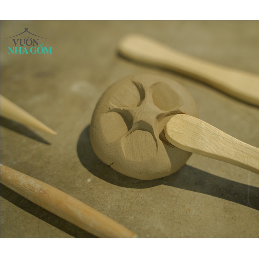 Set 5 dụng cụ làm gốm cơ bản, dùng để điêu khắc, tạo hình đất sét, Dụng cụ đa năng, làm gốm, nặn gốm- Vườn Gốm