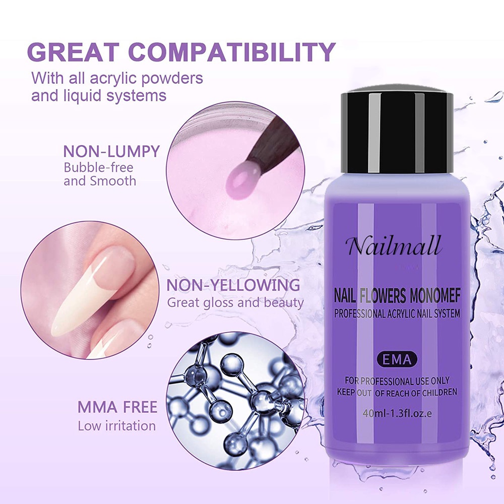 Lọ Dung Dịch Acrylic 40Ml Hỗ Trợ Trang Trí Móng Tay Nghệ Thuật