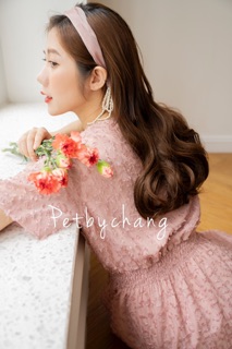 Đầm voan lông chun eo