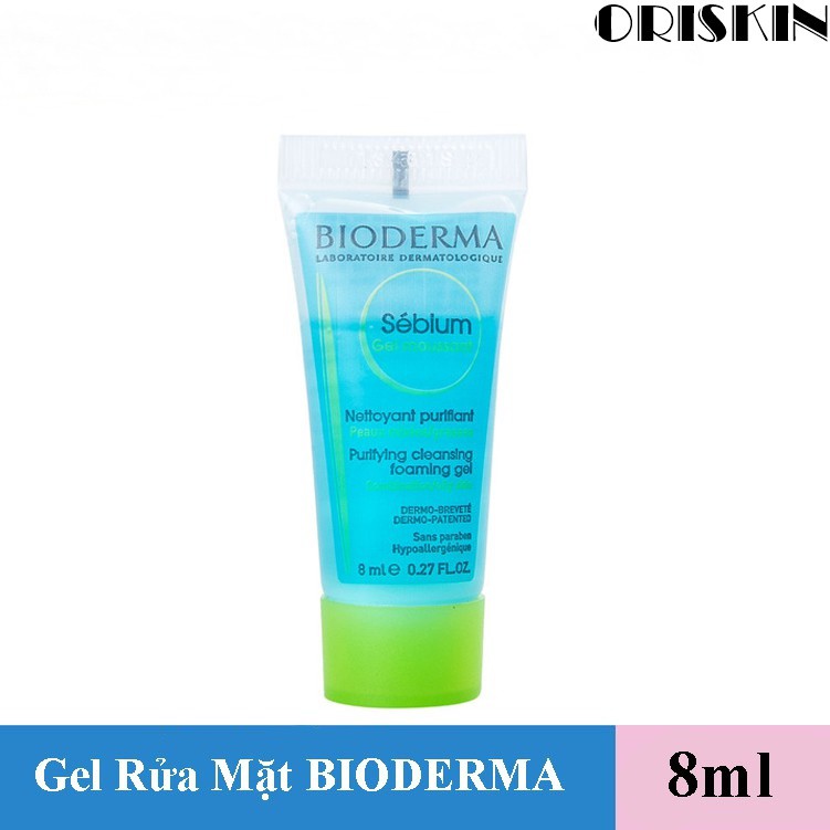 Gel Rửa Mặt Mini Size 8ml Tạo Bọt Cho Da Hỗn Hợp Và Da Dầu Sebium Gel Moussant