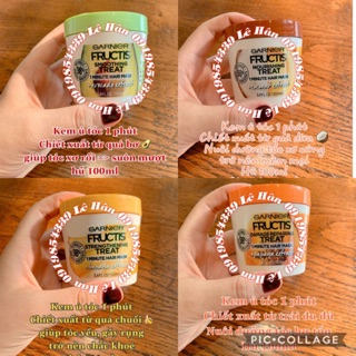 Ủ tóc Garnier Fructis Hair Food 100ml chuối, đu đủ, bơ, dừa hàng Úc có bill