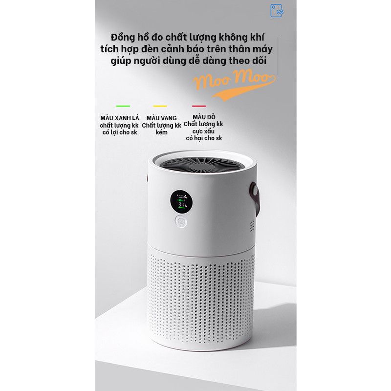 Máy lọc không khí di động, lọc bụi mịn PM2.5, khử mùi bằng công nghệ HEPA