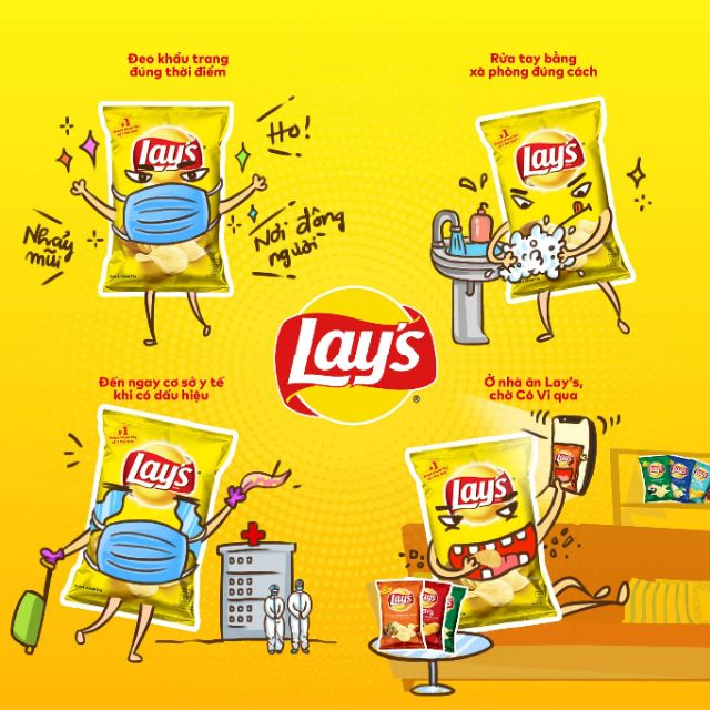 Snack khoai tây Lay's đủ 10 vị gói 32g