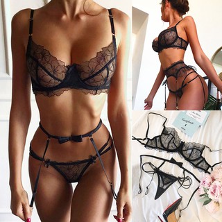Set 3 Món Đồ Lót Ren Quyến Rũ Cho Nữ
