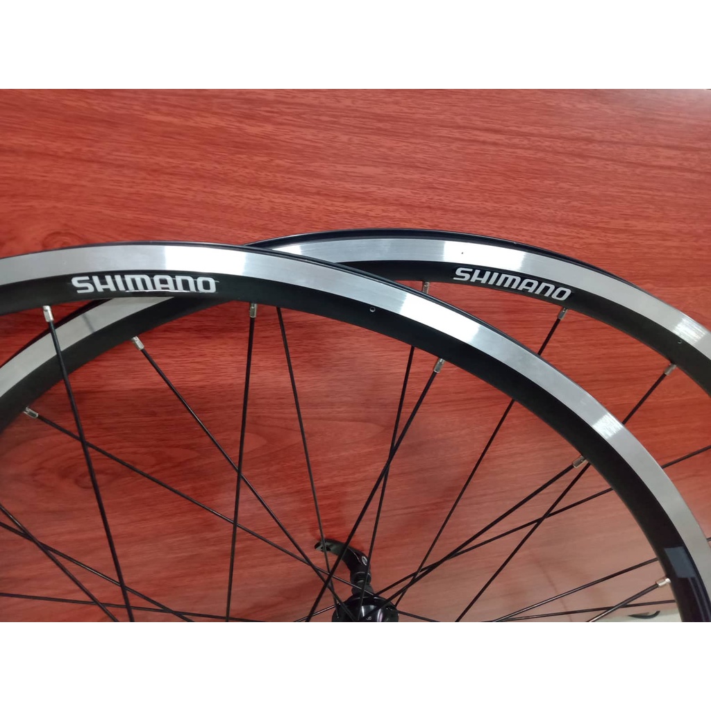Bộ vành Shimano WH-R501 đan sẵn 700c Líp thả phanh U V Cao cấp