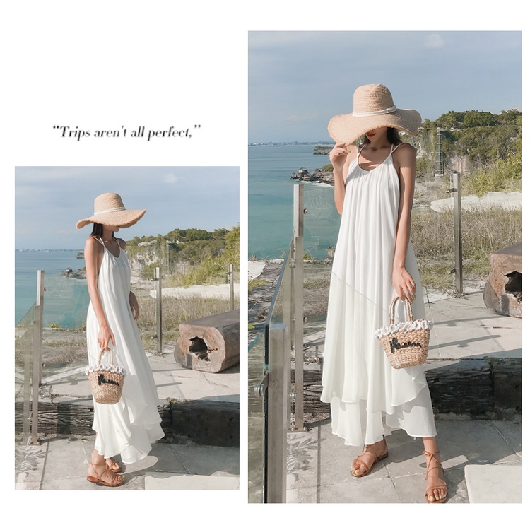 LAYLAA Đầm maxi trắng xoè đi biển cực sang CHUẨN QUẢNG CHÂU ẢNH THẬT CUỐI D04