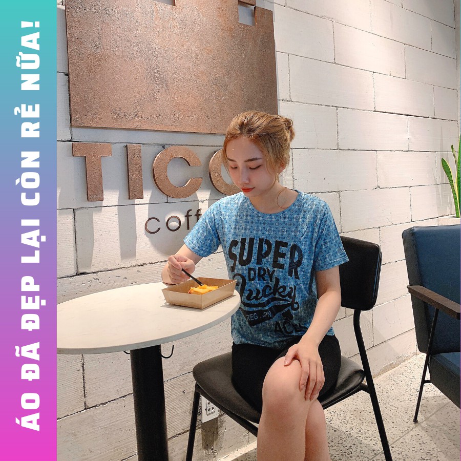 Áo thun nữ cao cấp, chất liệu vải cotton 100% in hoa văn, vải may hàng xuất khẩu, cực đẹp !