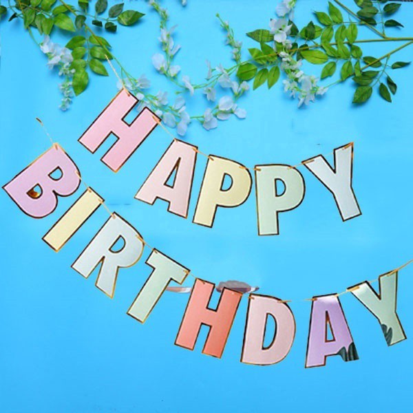 Dây Chữ HAPPY BIRTHDAY bằng giấy treo trang trí tiệc sinh nhật tại nhà