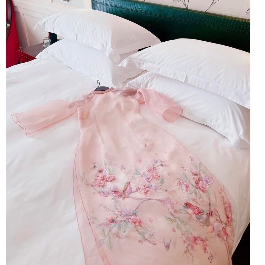 Mita Boutique - Áo Dài Cách Tân Đào Y Mita Hoạ Tiết Thêu Đính Kết - MIAD0019