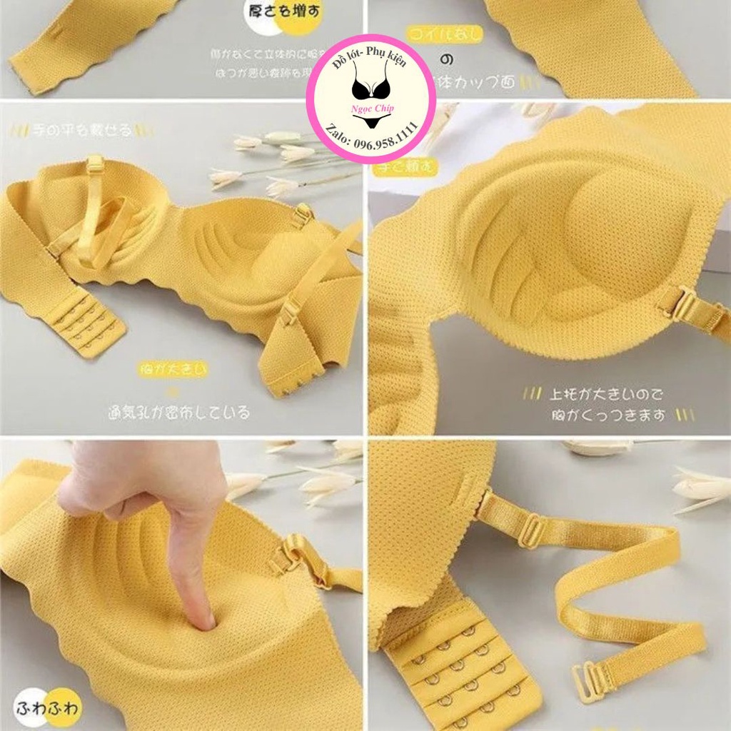 Áo lót su quả ngang nâng ngực, áo ngực nữ không gọng mềm mịn thoáng mát viền sóng quyến rũ AL09