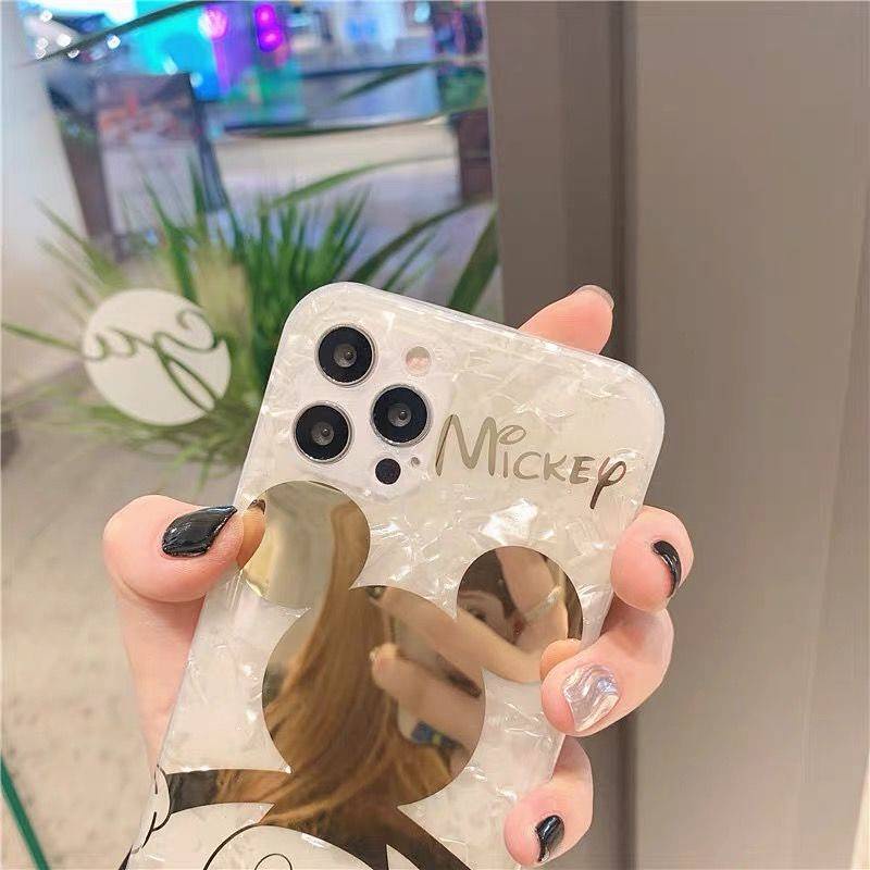 Ốp điện thoại bề mặt lung linh in hình Mickey cho Iphone 12 Pro Max / 11 Xs Xr 8p