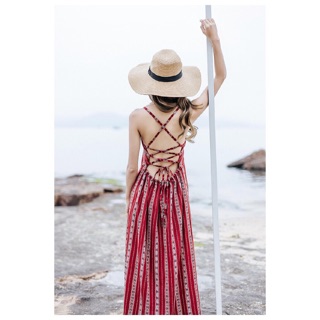 Đầm maxi hoạ tiết boho