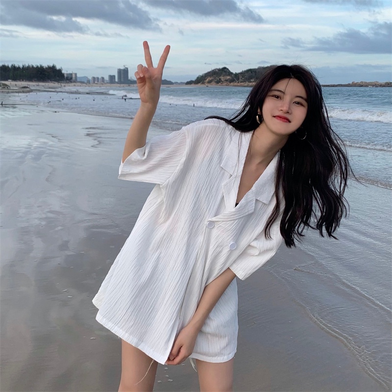 Áo Sơ Mi Ngắn Tay Thời Trang Mùa Hè Phong Cách Vintage Dành Cho Nữ