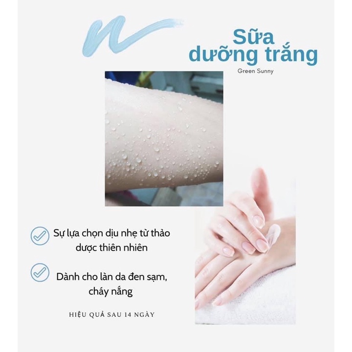Sữa dưỡng trắng da Green Sunny bơ dừa ngọctrai nâng tone da | BigBuy360 - bigbuy360.vn