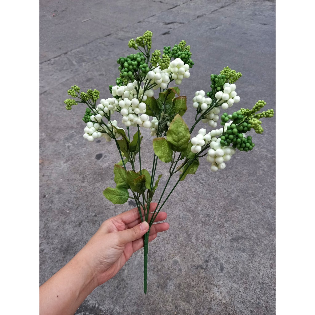 1 Bụi kim ngân lượng giả 7 nhánh - Hoa giả - Hương Flower