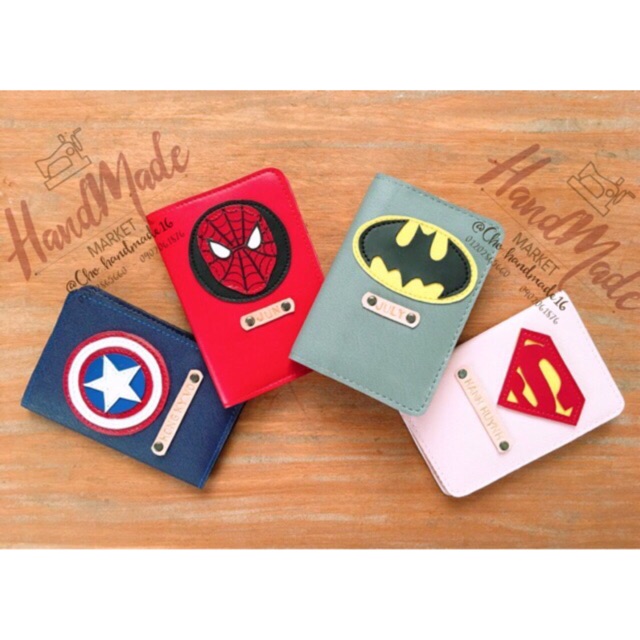 (Chat chốt tên-chọn màu)vỏ hộ chiếu Avengers ( passport cover supermen) - bọc hộ chiếu marvel