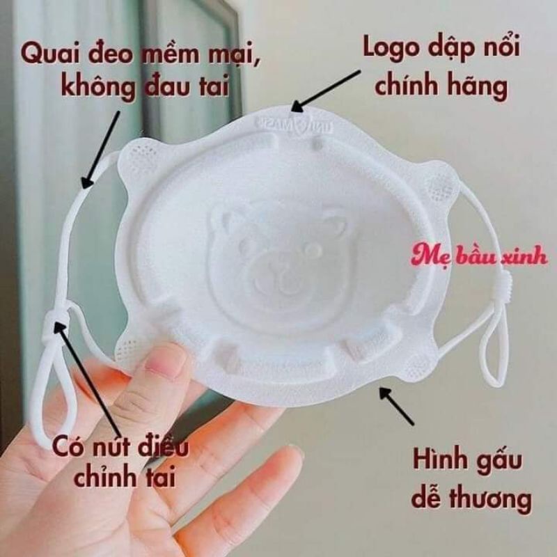 Khẩu trang gấu Unimask cho bé sét 3/ set 7