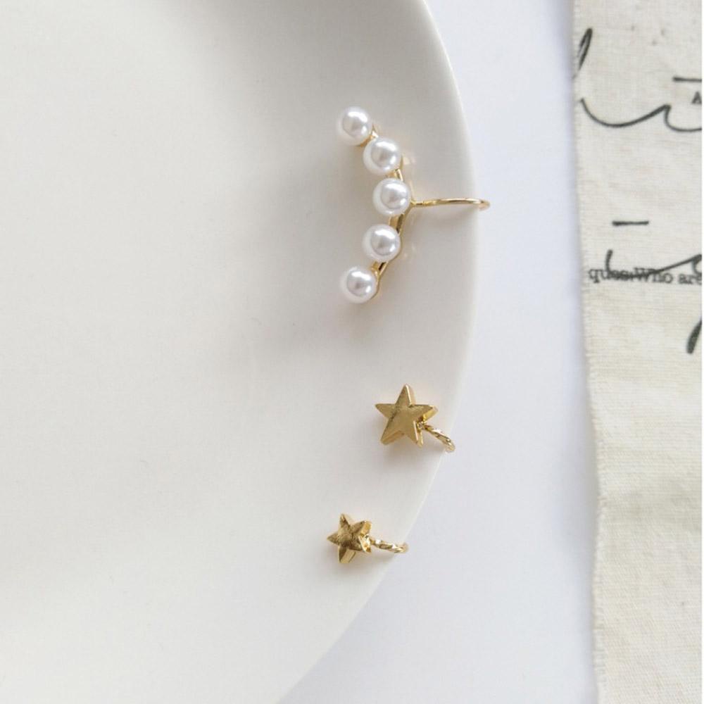 MOCHO 1 Khuyên Kẹp Vành Tai Không Cần Xỏ Lỗ Hình Mặt Trăng Và Ngôi Sao