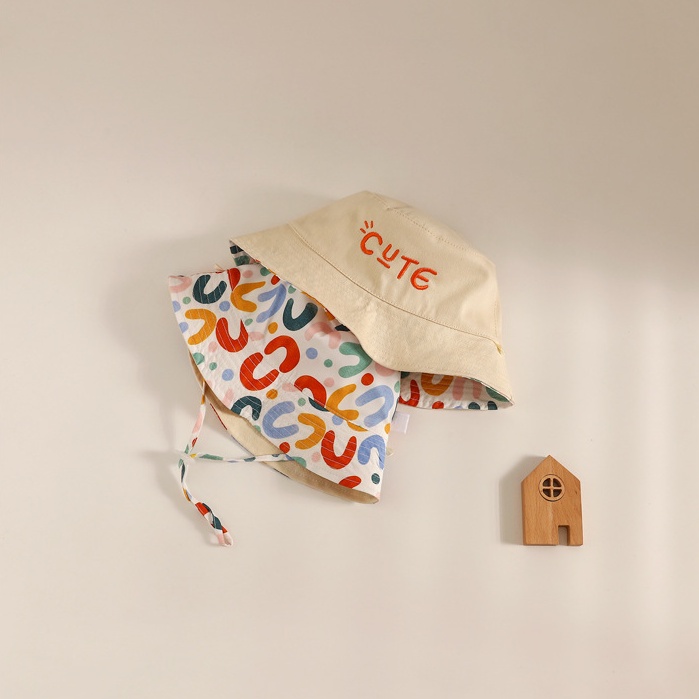 Nón Tai Bèo Hai Mặt Thêu Họa Tiết Graffiti Dễ Thương Phong Cách Nhật Bản 2022