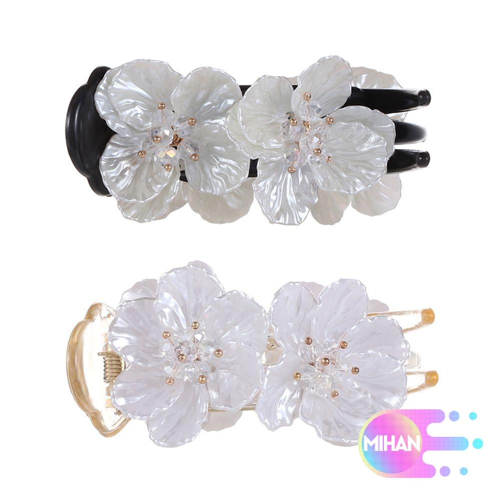 Kẹp tóc hình hoa bằng nhựa màu đen nhiều màu MIHAN1