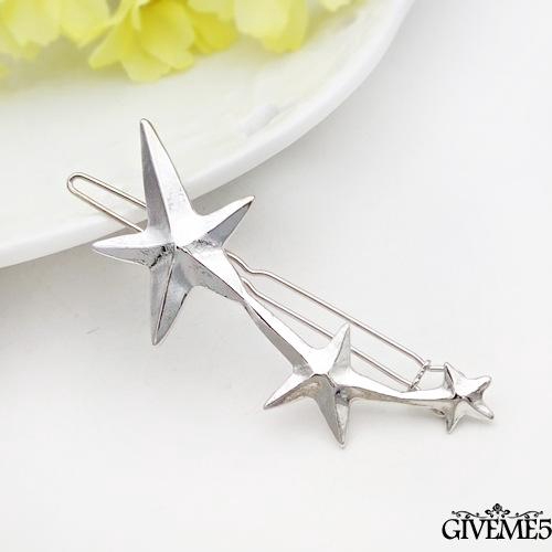 Kẹp tóc hình tam giác/mặt trăng/hình tròn bằng hợp kim thời trang xinh xắn