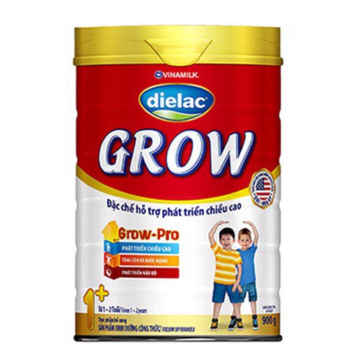 Sữa bột Grow vinamilk 1+ 900g hộp thiếc mẫu mới số 1-2