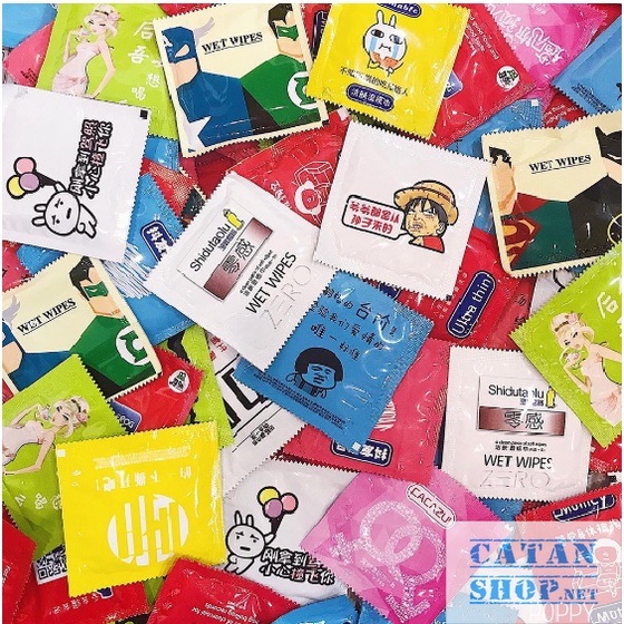 Combo 50 khăn ướt mini gói vuông giả BCS độc lạ, khăn giấy ướt bỏ túi đa dạng mẫu siêu cute GD571-KhanBCS