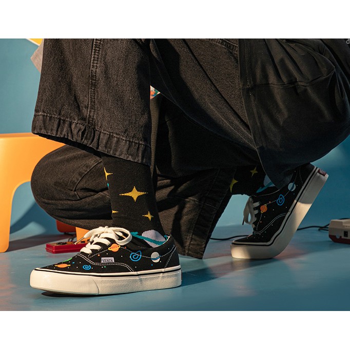 GIÀY THỂ THAO Unisex DÁNG VAN IN THÊU HÌNH SAO, TIỂU HÀNH TINH