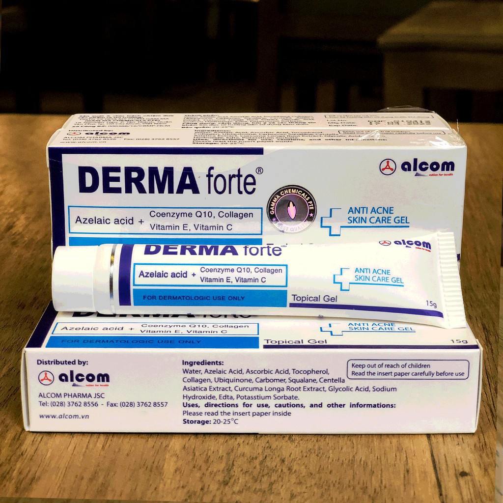 Derma Forte Gel 15g Giảm Mụn Trứng Cá, Ngừa Thâm, Mờ Sẹo, Dưỡng Da