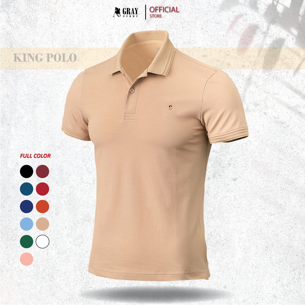 Áo Polo Nam GRAYHOMME, Chất Liệu Cotton Cao Cấp, Thấm Hút, Bo Dệt Siêu Bền TPG100