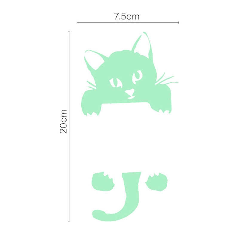 Miếng dán tường trang trí công tắc điện dạ quang thiết kế hình chú mèo buồn ngủ/ chú mèo đáng yêu