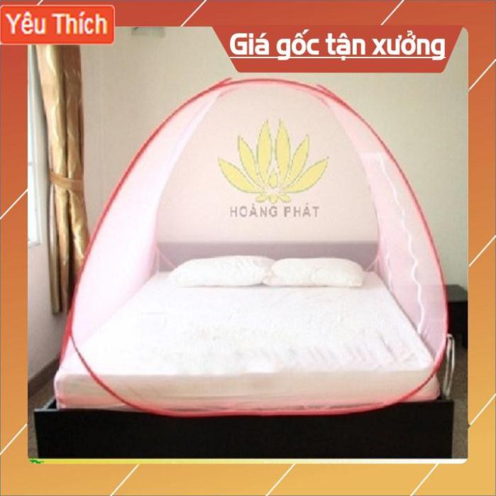 [Giảm giá đặc biệt ] Mùng chụp tự bung 1m4 x 2m Minh Long - XANH HOA