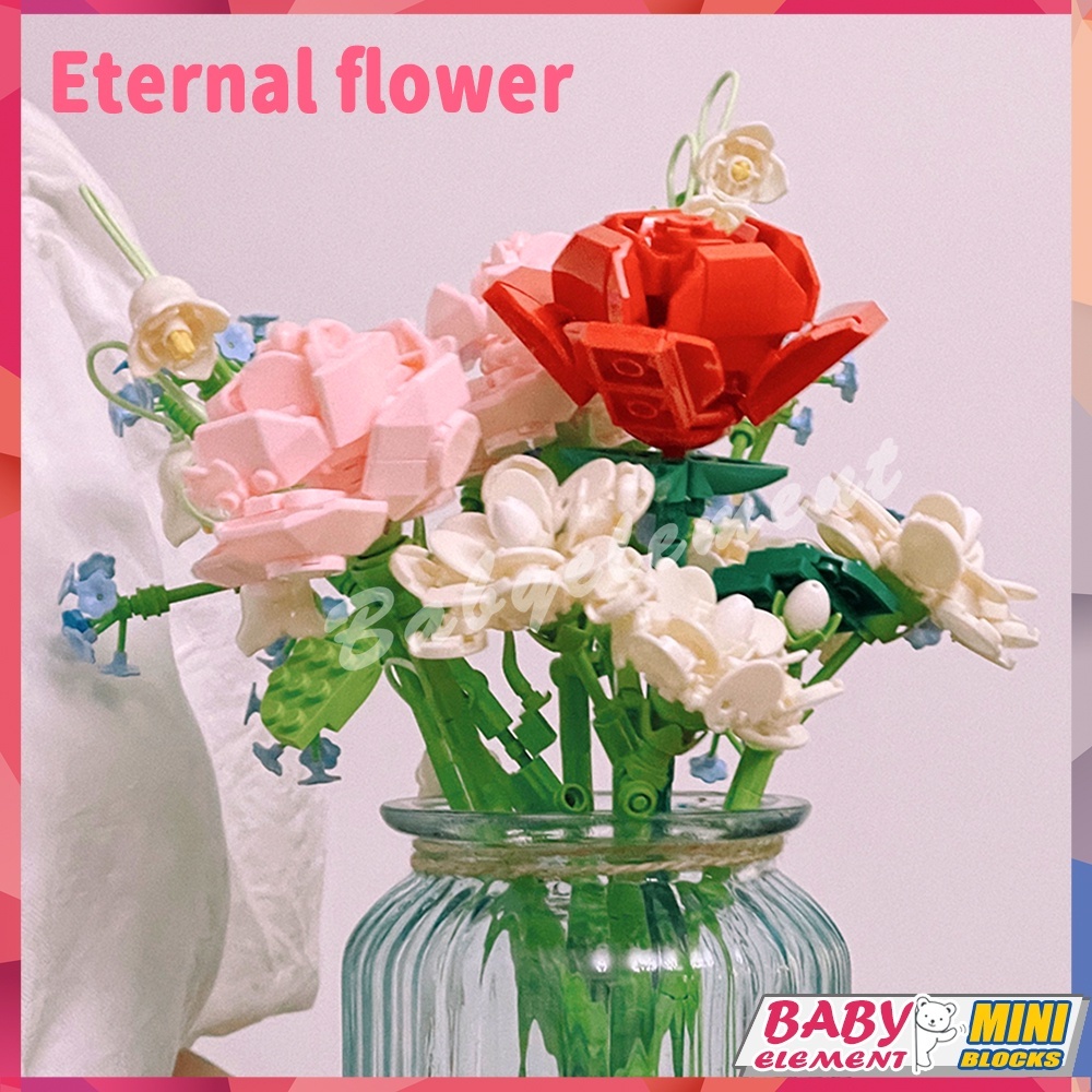 Bộ Đồ Chơi Lắp Ráp Hình Hoa Hồng / Hoa Tulip Độc Đáo DIY