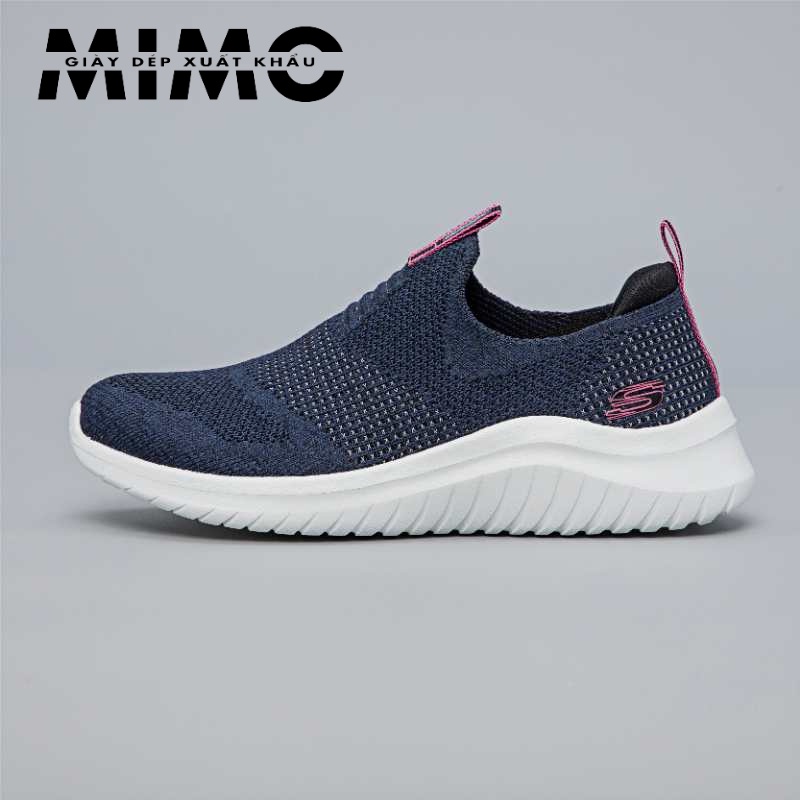 Giày thể thao Skechers 4 vạch xanh navy, giày đi bộ siêu êm mềm nhẹ, bền đẹp, chống trơn trượt cho nữ