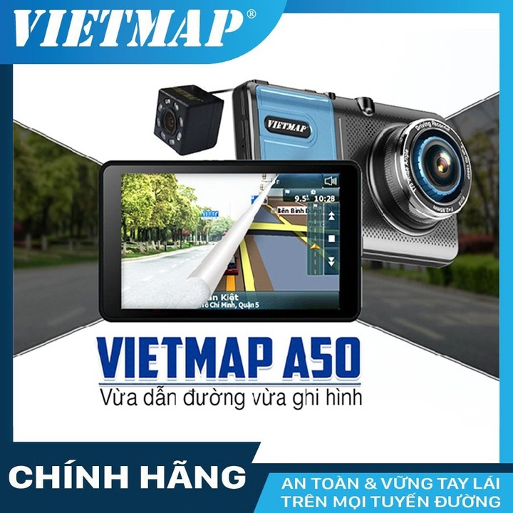 Camera hành trình Vietmap A50 - Vừa dẫn đường vừa ghi hình Tặng kèm thẻ nhớ chính hãng 32G